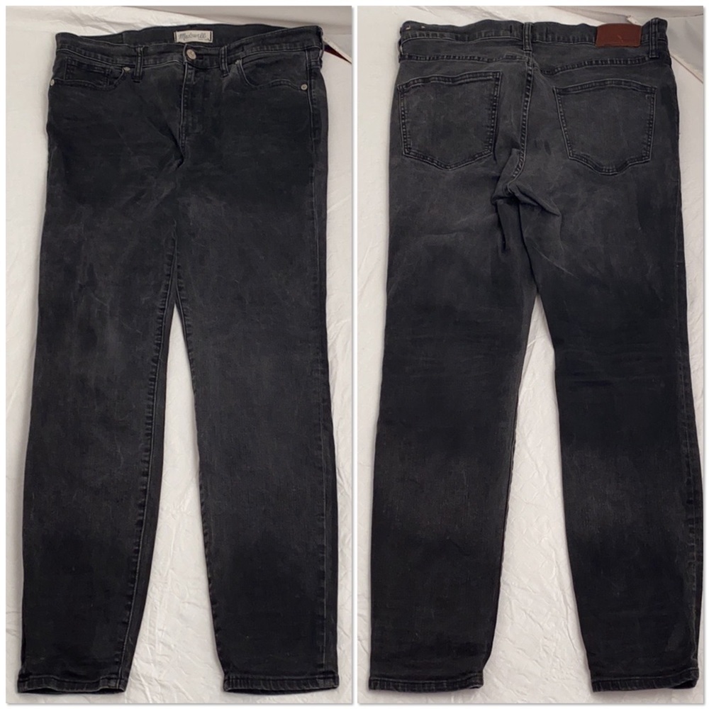 Madewell black distressed high riser skinny jeans